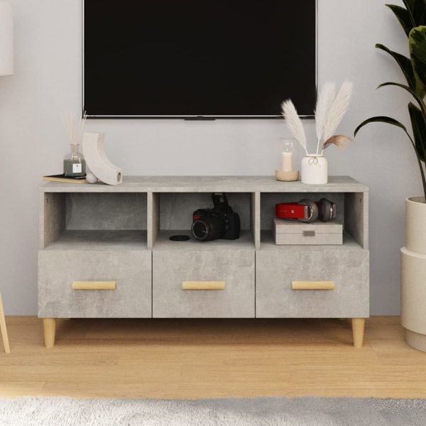 vidaXL Szafka pod telewizor, szarosc betonu, 102x36x50 cm