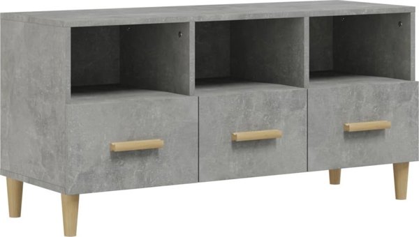 vidaXL Szafka pod telewizor, szarosc betonu, 102x36x50 cm