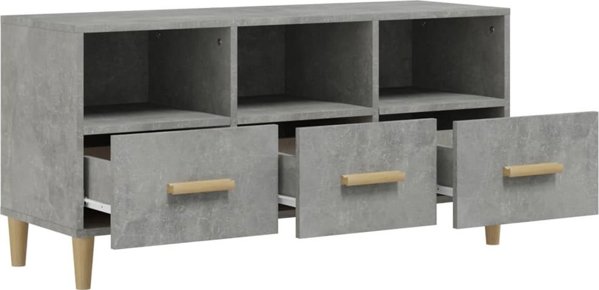 vidaXL Szafka pod telewizor, szarosc betonu, 102x36x50 cm