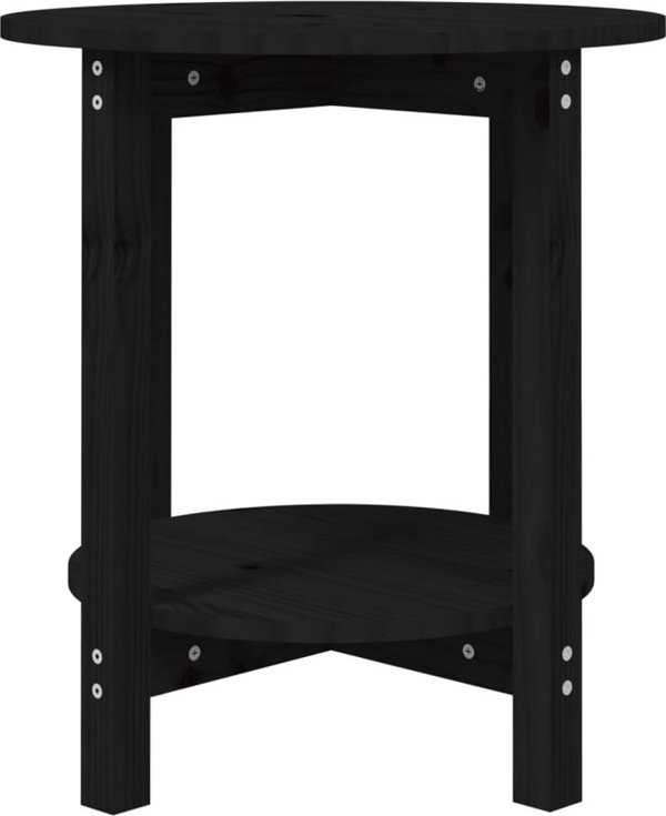 vidaXL vidaXL Stolik kawowy, czarny,  55x60 cm, lite drewno sosnowe