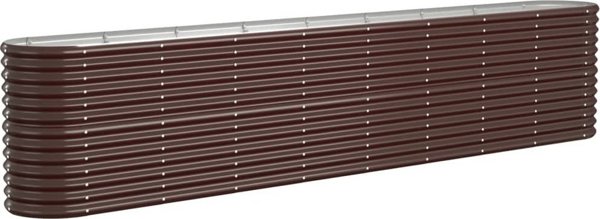 vidaXL Γλάστρα κήπου, βαμμένο με πούδρα ατσάλι, 332x40x68 cm, καφέ