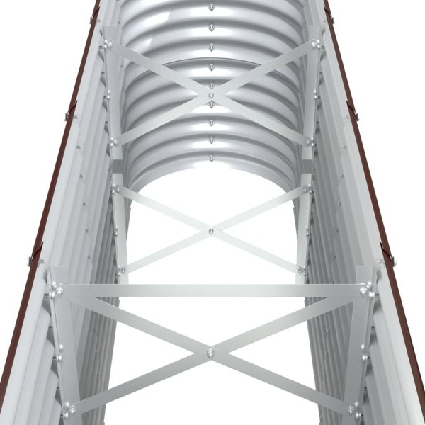 vidaXL Γλάστρα κήπου, βαμμένο με πούδρα ατσάλι, 332x40x68 cm, καφέ