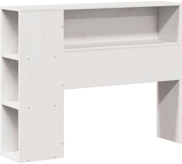 vidaXL Κρεβάτι με ράφι, χωρίς στρώμα, λευκό, 90x190 εκ., πεύκο