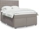 vidaXL Κρεβάτι Continental με στρώμα, taupe ύφασμα, 140x200 cm