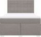 vidaXL Κρεβάτι Continental με στρώμα, taupe ύφασμα, 140x200 cm