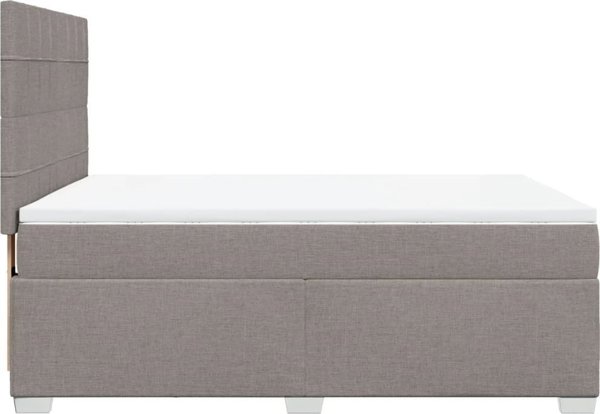 vidaXL Κρεβάτι Continental με στρώμα, taupe ύφασμα, 140x200 cm