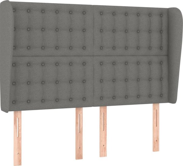 vidaXL Κεφαλάρι Uszak, σκούρο γκρι, 147x23x118/128 cm, ύφασμα