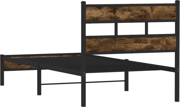 vidaXL Κρεβάτι με κεφαλάρι, δρυς Sonoma, 80x200 εκ., χωρίς στρώμα