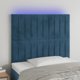 vidaXL Κεφαλάρι κρεβατιού με LED σκούρο μπλε 90x5x118/128 cm