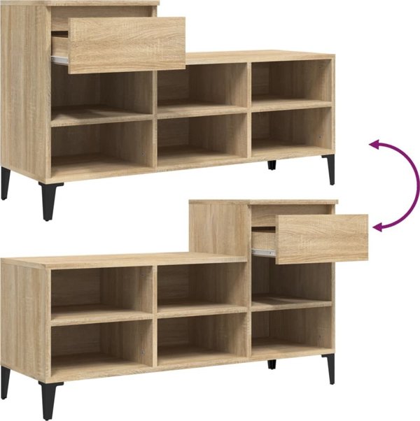 vidaXL Szafka na buty, dub sonoma, 102x36x60 cm