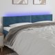 vidaXL Κεφαλάρι κρεβατιού με LED, σκούρο μπλε, 160x5x78/88 cm, βελούδο