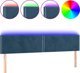 vidaXL Κεφαλάρι κρεβατιού με LED, σκούρο μπλε, 160x5x78/88 cm, βελούδο