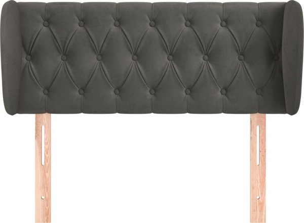 vidaXL Πλάτη καρέκλας Uszak, σκούρο γκρι, 103x23x78/88 cm, βελούδο