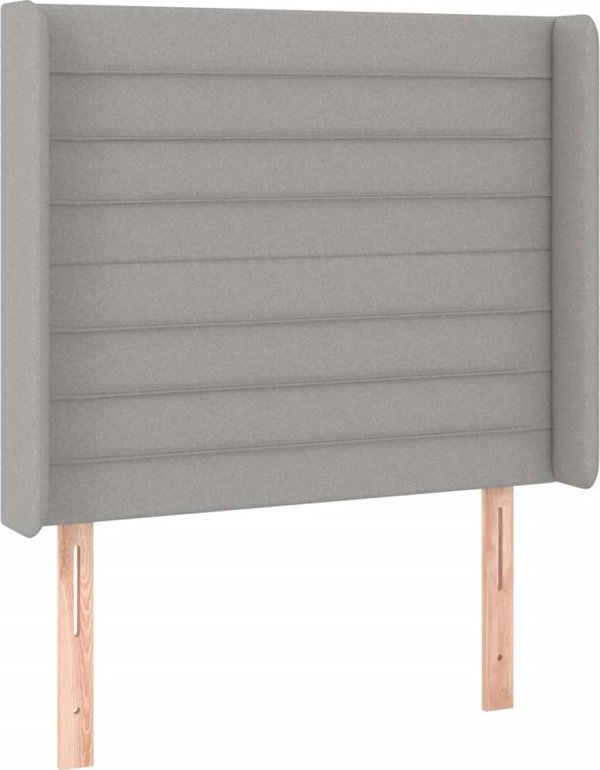 vidaXL Κεφαλάρι Κρεβατιού με LED, ανοιχτό γκρι, 93x16x118/128 cm, ύφασμα