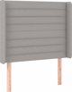 vidaXL Κεφαλάρι Κρεβατιού με LED, ανοιχτό γκρι, 93x16x118/128 cm, ύφασμα