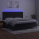 vidaXL Λουτζκο κοντινεντάλ με στρώμα και LED, μαύρο βελούδο, 200x200 cm