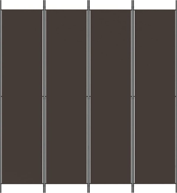 vidaXL Παραβάν 4 πάνελ, καφέ, 200x220 εκ., ύφασμα