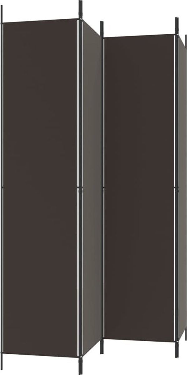 vidaXL Παραβάν 4 πάνελ, καφέ, 200x220 εκ., ύφασμα
