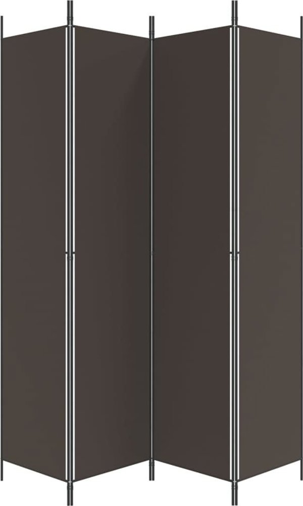 vidaXL Παραβάν 4 πάνελ, καφέ, 200x220 εκ., ύφασμα