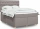 vidaXL Κρεβάτι κοντινεντάλ με στρώμα, taupe, ύφασμα, 140x190 cm