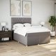 vidaXL Κρεβάτι κοντινεντάλ με στρώμα, taupe, ύφασμα, 140x190 cm