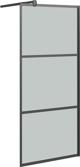 vidaXL Διαχωριστικό ντουζ 80x195 cm, σκουρόχρωμο γυαλί ESG, μαύρο