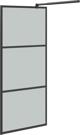 vidaXL Διαχωριστικό ντουζ 80x195 cm, σκουρόχρωμο γυαλί ESG, μαύρο