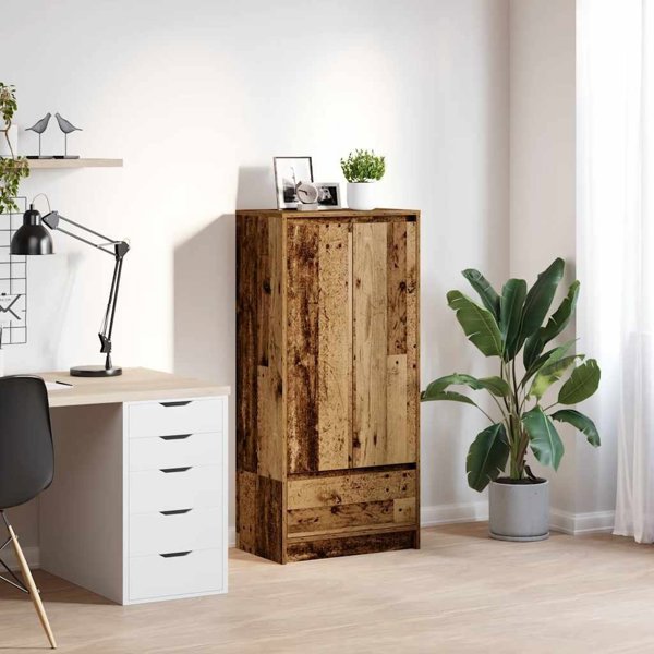 vidaXL Ντουλάπι με Συρτάρι από Παλαιωμένο Ξύλο 55,5x34x119,5 εκ.