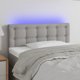 vidaXL Zaglowek do lozka me LED, jasnoszary, 100x5x78/88 cm, tkanina