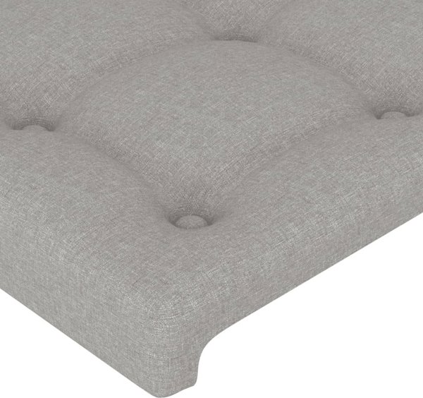 vidaXL Zaglowek do lozka me LED, jasnoszary, 100x5x78/88 cm, tkanina