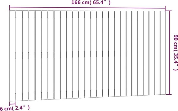 vidaXL Κεφαλάρι κρεβατιού, μέλι καφέ, 166x3x90 cm, μασίφ πεύκο