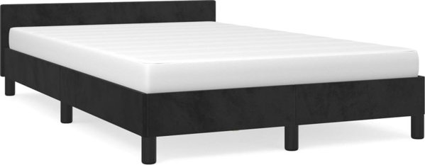 vidaXL Rama κρεβατιού με κεφαλάρι, μαύρη, 120x200 εκ., βελούδινη