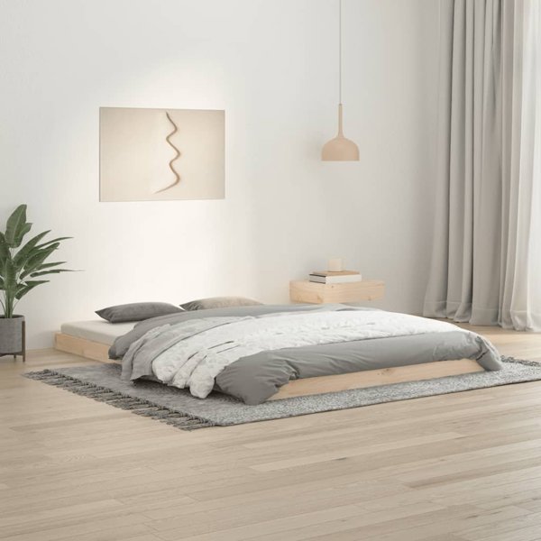 vidaXL Σκελετός κρεβατιού 140x200 cm από μασίφ ξύλο πεύκου