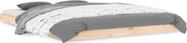 vidaXL Σκελετός κρεβατιού 140x200 cm από μασίφ ξύλο πεύκου