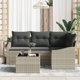 vidaXL Σετ Καναπέδων Κήπου 5 Τεμαχίων, Μπεζ και Σκούρο Γκρι