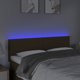 vidaXL Κεφαλάρι κρεβατιού με LED, σκούρο καφέ, ύφασμα 144x5x78/88 cm