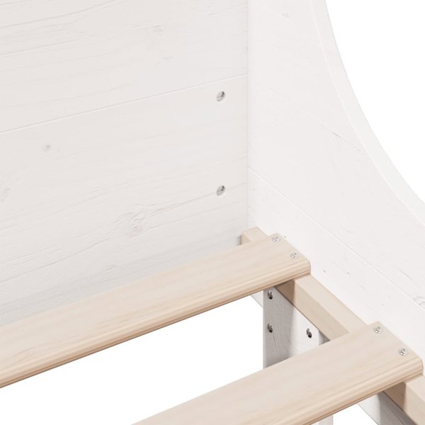 vidaXL Rama lozka bez materaca, biala, 140x200 cm, lite drewno sosnowe