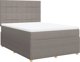 vidaXL Κρεβάτι Κοντινεντάλ με Στρώμα, Taupe, Ύφασμα 140x200 εκ.