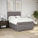 vidaXL Κρεβάτι Κοντινεντάλ με Στρώμα, Taupe, Ύφασμα 140x200 εκ.