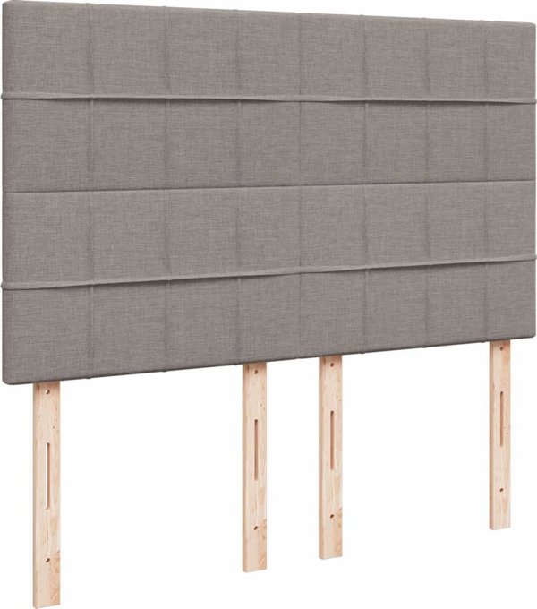 vidaXL Κρεβάτι Κοντινεντάλ με Στρώμα, Taupe, Ύφασμα 140x200 εκ.