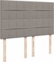 vidaXL Κρεβάτι Κοντινεντάλ με Στρώμα, Taupe, Ύφασμα 140x200 εκ.