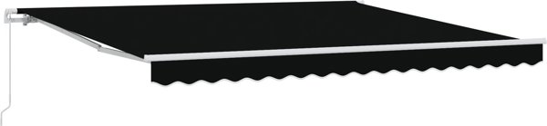vidaXL Manualna Markiza Chowana Czarna 400x350 cm