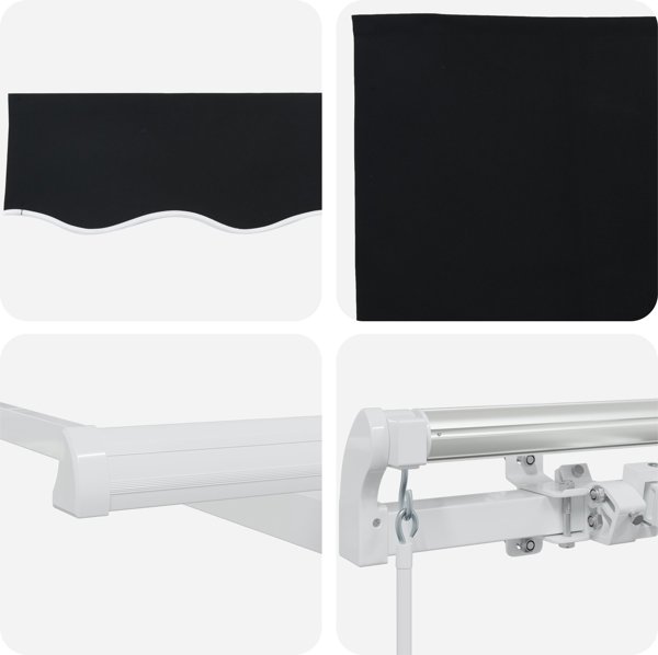 vidaXL Manualna Markiza Chowana Czarna 400x350 cm