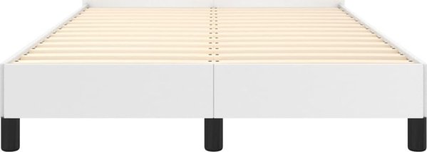 vidaXL Rama κρεβατιού με κεφαλάρι, λευκό, 120x200 εκ., τεχνητό δέρμα