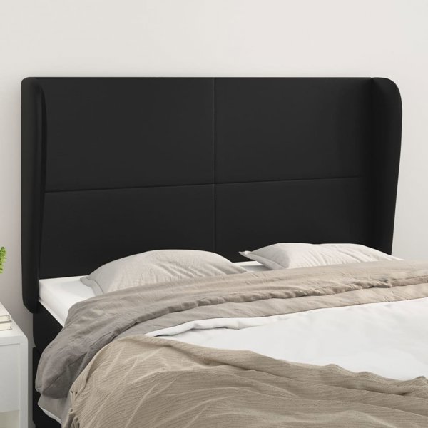 vidaXL Zaglohek uszak, czarny, 147x23x118/128 cm, sztuczna skora