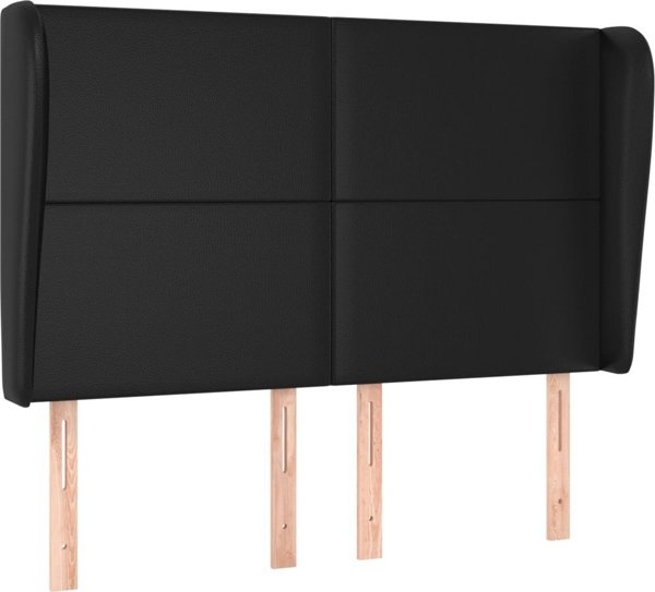 vidaXL Zaglohek uszak, czarny, 147x23x118/128 cm, sztuczna skora