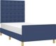 vidaXL Rama κρεβατιού με κεφαλάρι, μπλε, 100x200 cm, επενδυμένη με ύφασμα