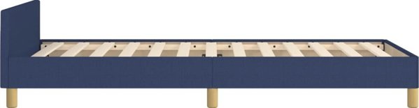 vidaXL Rama κρεβατιού με κεφαλάρι, μπλε, 100x200 cm, επενδυμένη με ύφασμα