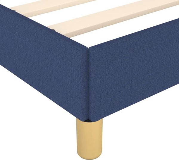 vidaXL Rama κρεβατιού με κεφαλάρι, μπλε, 100x200 cm, επενδυμένη με ύφασμα