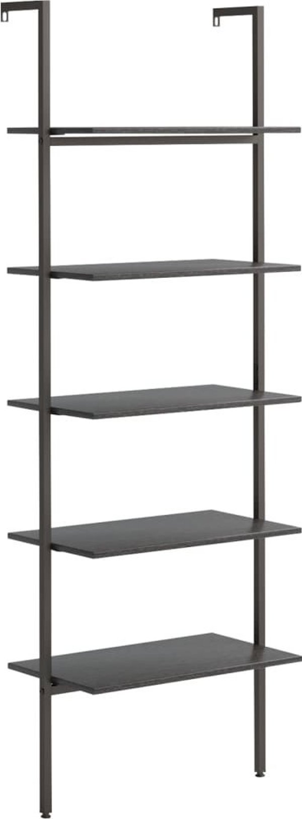 vidaXL Σκάλα Ράφι με 5 Ράφια, Μαύρη, 64x35x185 cm